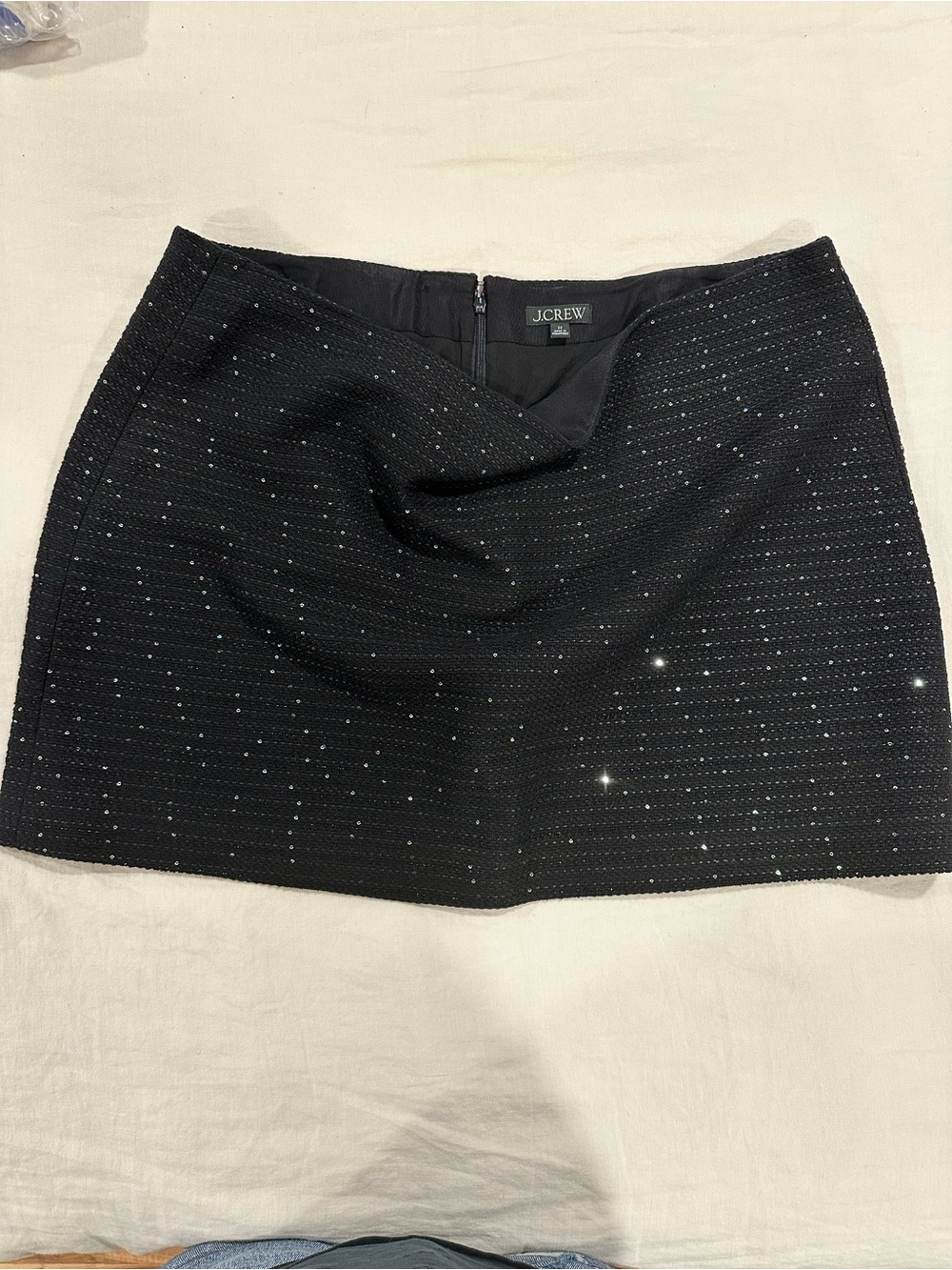J. Crew Black Mini Skirt with Subtle Sparkle